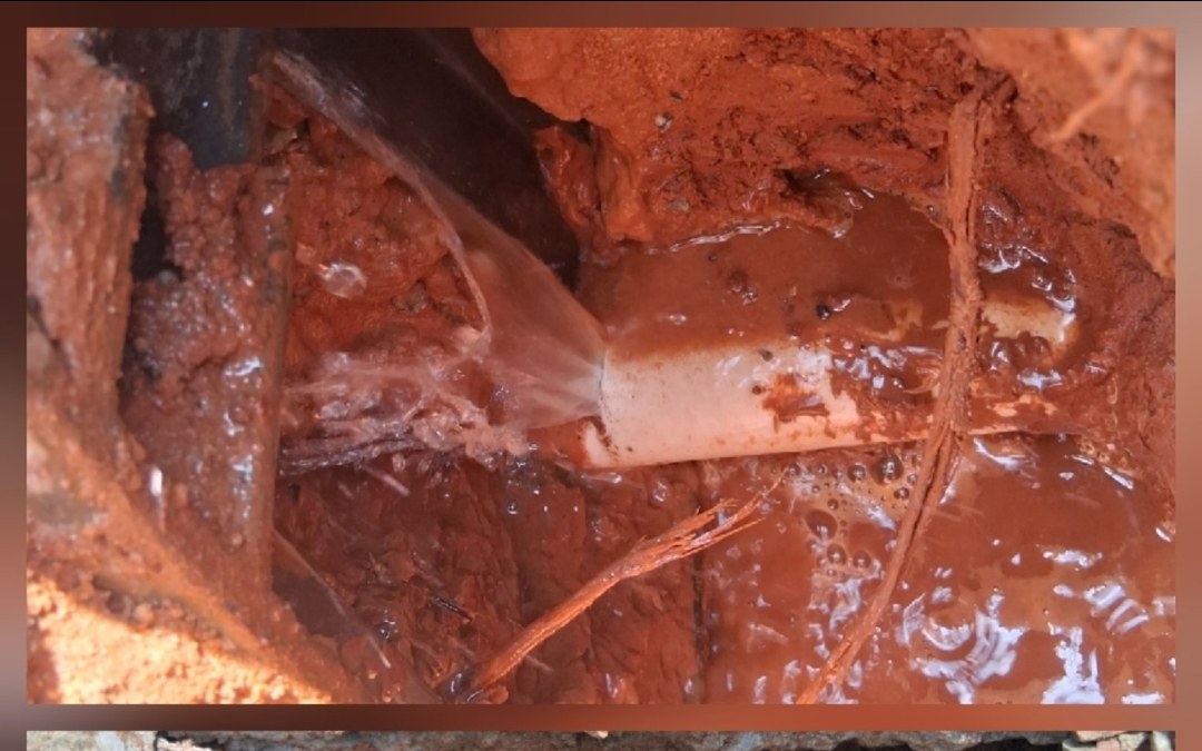 Leak found spraying from an underground return line.